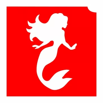   KiviArt 4x4cm Csillámtetoválás sablon 09 Sellő, hablány 
