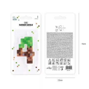 4-es szám alakú pixel tortagyertya műanyag beszúróval