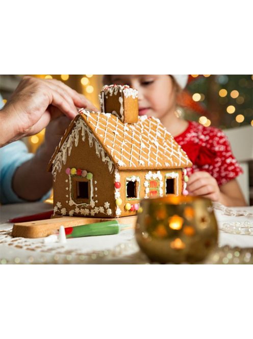 Mézeskalács házikó sütőforma szett, 10 db-os, karácsonyi kekszkiszúrók, rozsdamentes acél, betlehem, ünnepi kunyhó, diy karácsonyi sütemény