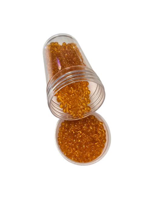 Kásagyöngy - átlátszó 20g narancs 2 mm