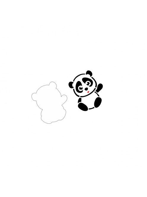 Arcfestés sablon, stencil - Panda maci