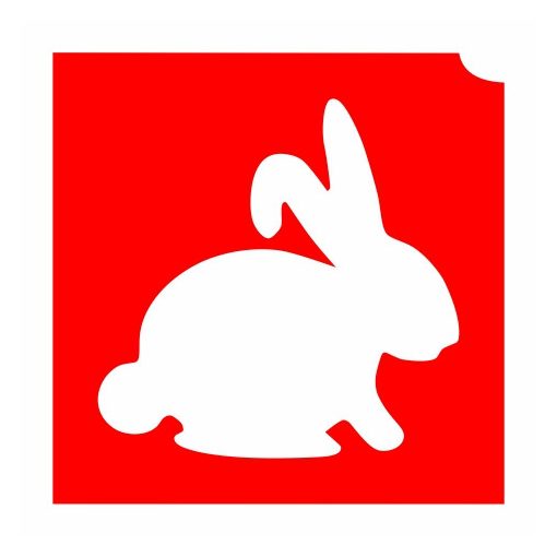 4x4cm Csillámtetoválás sablon nyúl, nyuszi 06