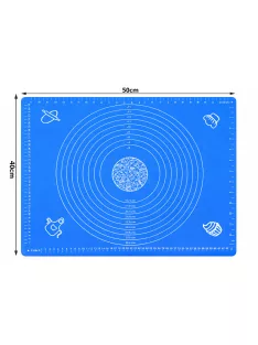 Szilikon gyúró, nyújtólap mérettáblázattal 50 x 40 cm