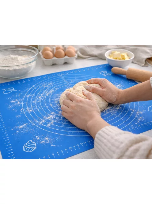 Szilikon gyúró, nyújtólap mérettáblázattal 50 x 40 cm