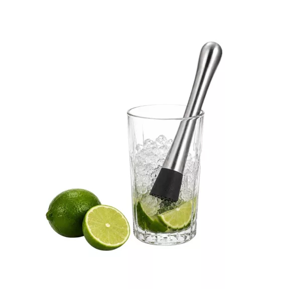 Ezüst színű 21 cm-es bartender muddler koktélokhoz, mojitóhoz és limonádéhoz