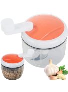 Kézi zöldségaprító, hagyma aprító, kurbli hajtású, éles rozsdamentes acél penge, konyhai szecskázó, könnyen tisztítható, manuális