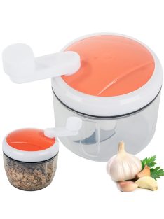 Kézi zöldségaprító, hagyma aprító, kurbli hajtású, éles rozsdamentes acél penge, konyhai szecskázó, könnyen tisztítható, manuális