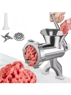 kézi húsdaráló kolbásztöltő fejjel alumínium hajtókaros daráló