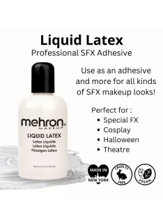 Mehron Liquid Latex 133ml – professzionális folyékony latex SFX munkákhoz