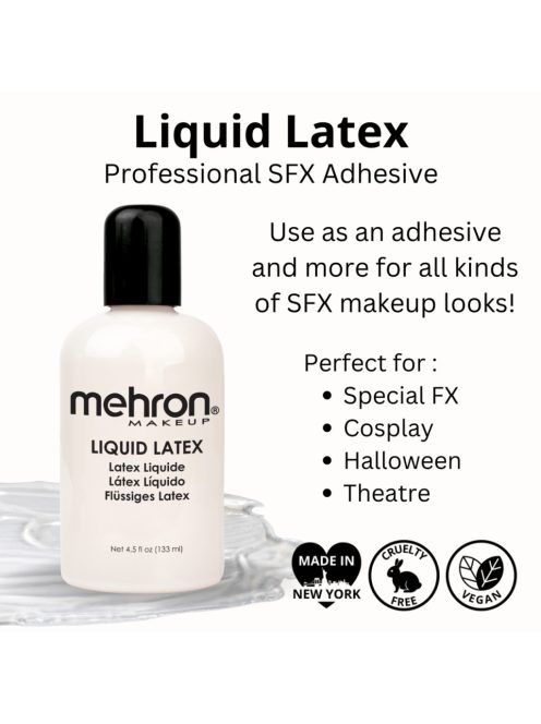 Mehron Liquid Latex 133ml – professzionális folyékony latex SFX munkákhoz