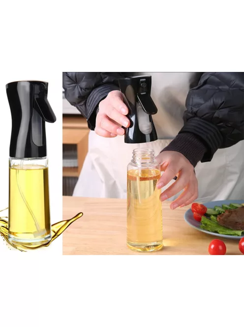 Olajszóró és ecet adagoló 200 ml, finom permet, üveg és műanyag kivitel