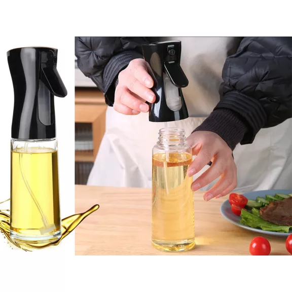 Olajszóró és ecet adagoló 200 ml, finom permet, üveg és műanyag kivitel