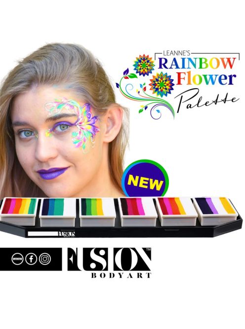 Fusion csíkos arcfesték paletta – Leanne's Rainbow Flower