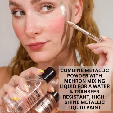 Mehron Metallic Powder Silver + - Mixing Liquid 