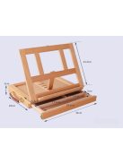 Asztali festőállvány, íróasztali rajztábla, fiókos fa bőrönd, dőlésszög állítható, hordozható művész állvány, akvarell, olajfestés, hobbi festőállvány