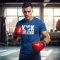 Kick Boxing kereknyakú pamut póló kick box mintával uniszex