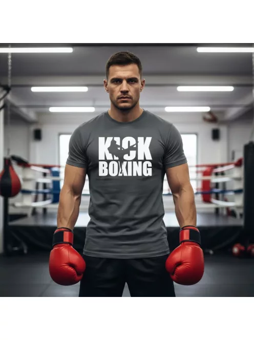 Kick Boxing kereknyakú pamut póló kick box mintával uniszex