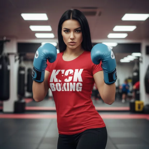 Kick Boxing kereknyakú pamut póló kick box mintával uniszex