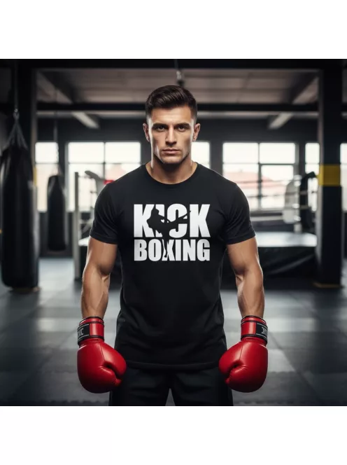 Kick Boxing kereknyakú pamut póló kick box mintával uniszex