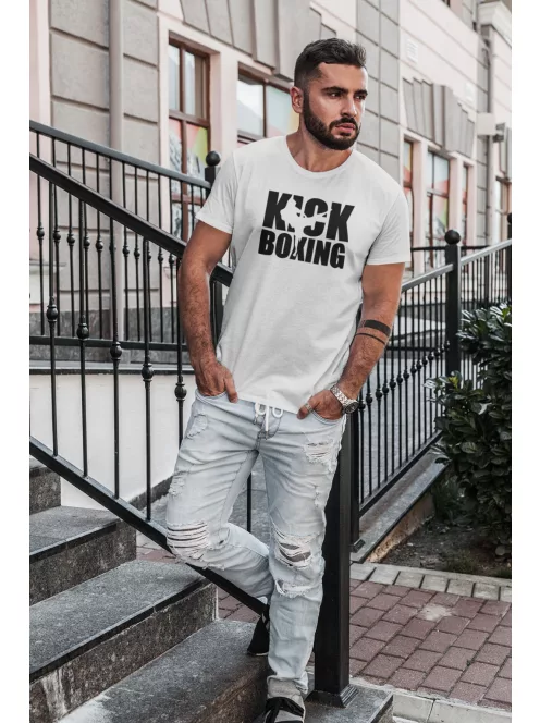 Kick Boxing kereknyakú pamut póló kick box mintával uniszex
