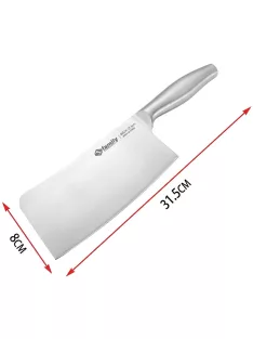 Professzionális rozsdamentes konyhai bárd 31,5 cm hosszúságban, 8 cm széles pengével