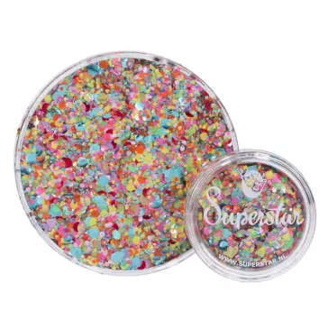 Színkavalkád hatású Superstar chunky glitter krém vidám sokszínű csillogással
