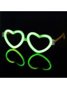 Világító party szemüveg, szív forma - több színben