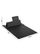 Vezeték nélküli töltős egérpad, Qi indukciós telefon töltő, asztali rendező, tolltartó, minimalista design, irodai kiegészítő, home office