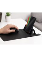 Vezeték nélküli töltős egérpad, Qi indukciós telefon töltő, asztali rendező, tolltartó, minimalista design, irodai kiegészítő, home office