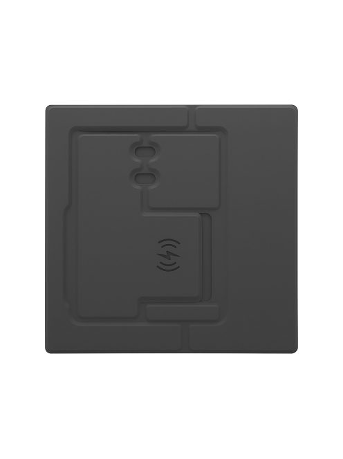 Vezeték nélküli töltős egérpad, Qi indukciós telefon töltő, asztali rendező, tolltartó, minimalista design, irodai kiegészítő, home office