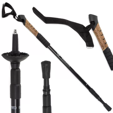Fekete Nordic Walking túrabot Anti-Shock rendszerrel.