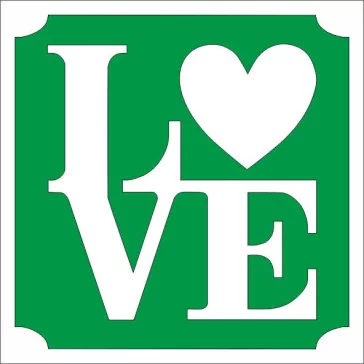 Csillámtetoválás sablon 5x5 cm - Love 474