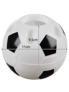 Focilabda alakú asztali rendező fehér és fekete színben, tolltartó funkcióval, íróasztal kiegészítő gyerekeknek és felnőtteknek