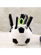 Focilabda alakú asztali rendező fehér és fekete színben, tolltartó funkcióval, íróasztal kiegészítő gyerekeknek és felnőtteknek