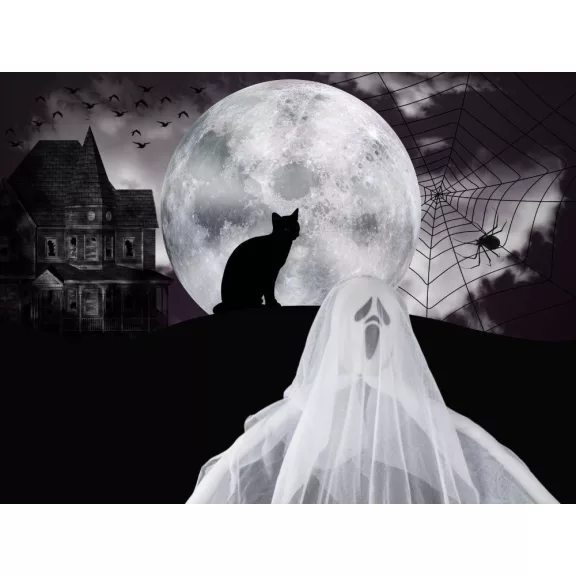 Szellem, Sikoly Halloween dekoráció 65cm