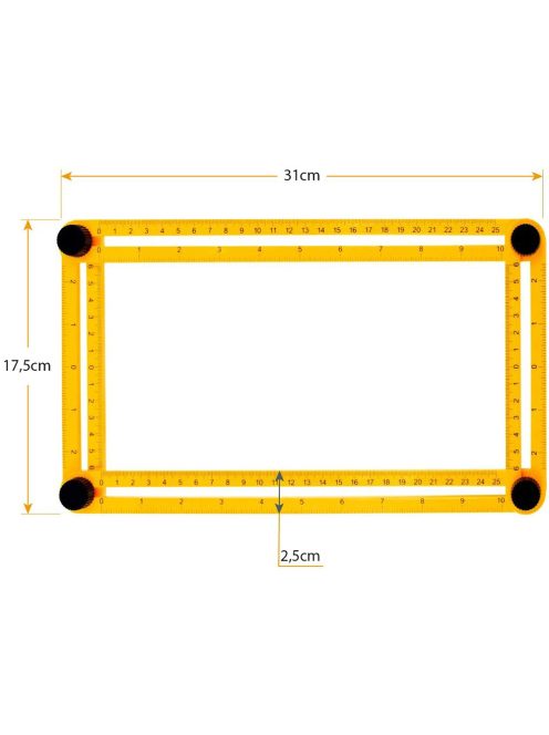 Többfunkciós szögvonalzó, szögsablon