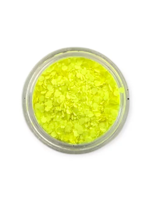 KiviArt Mixed Chunky UV Csillám Yellow GSL146 - Világító Sárga Nagyszemcsés Glitter