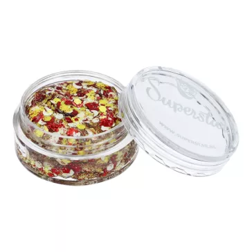 Zotte Mix Superstar chunky glitter krém piros sárga és fehér csillogással