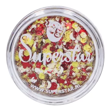 Zotte Mix Superstar chunky glitter krém piros sárga és fehér csillogással