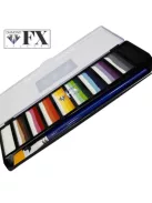 Diamond FX Flóra és Fauna csíkos arcfesték paletta 10x10g, professzionális "one stroke" festék természetes, virágos és állati árnyalatokkal, bőrbarát