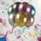 Balonevi metál gömb lufi vegyes króm színekben 25 cm