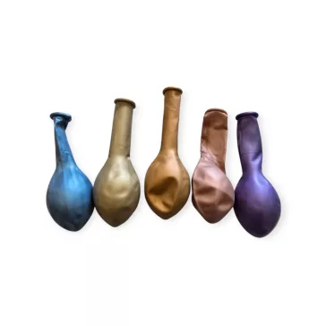 Balonevi metál gömb lufi vegyes króm színekben 25 cm