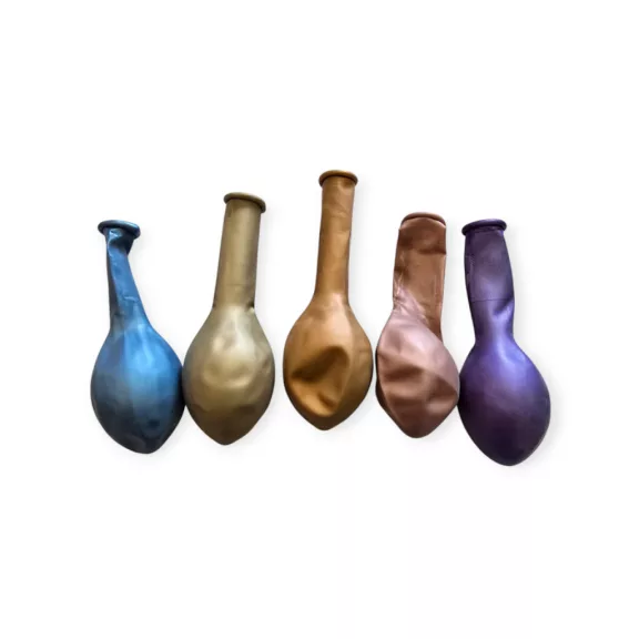Balonevi metál gömb lufi vegyes króm színekben 25 cm
