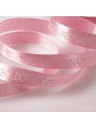 Boldog névnapot feliratos szatén szalag - 12 mm Rózsaszín