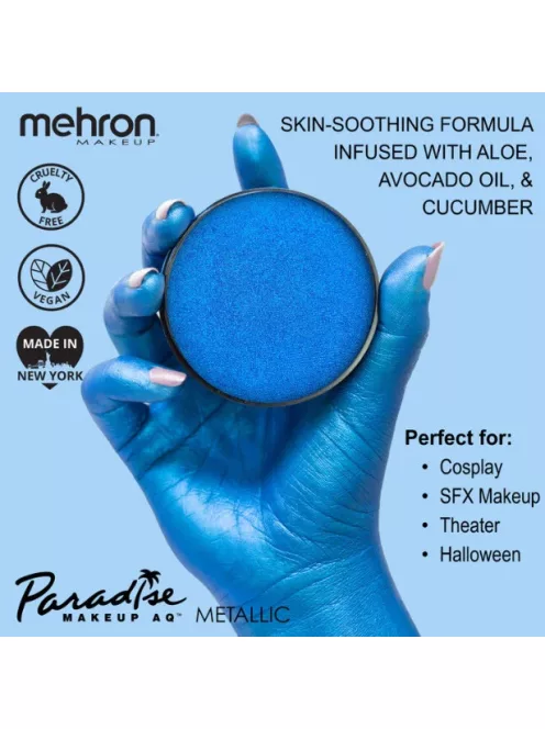 Mehron Paradise Makeup AQ Metallic Dark Blue (40 g) – Fémes sötétkék arcfesték, testfesték