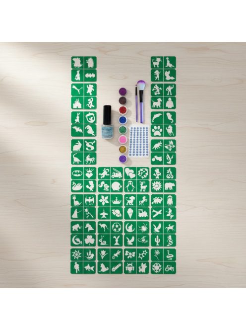 Csillámtetoválás készlet – Színes és tartós bőrbarát csillámtetoválás