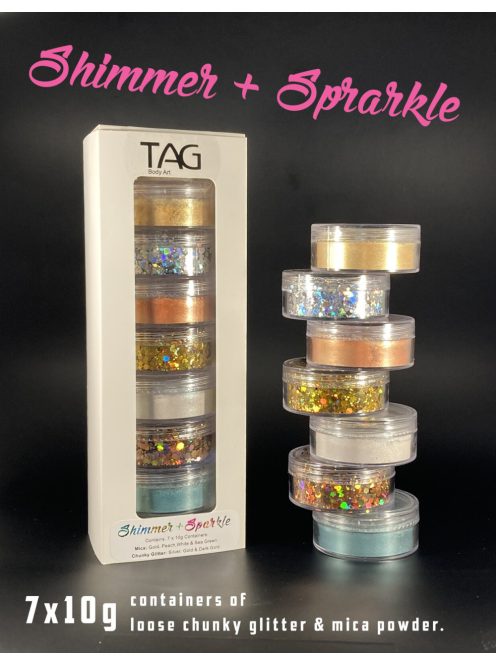 TAG Shimmer & Sparkle - Mica Powder & Chunky Glitter Pack