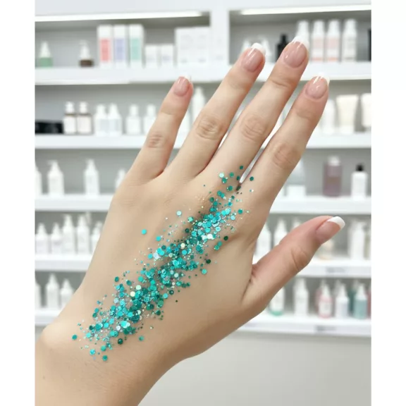 KiviArt Mermaid Mixed Chunky Csillám CM17 - Sellő Kék Glitter Sminkhez