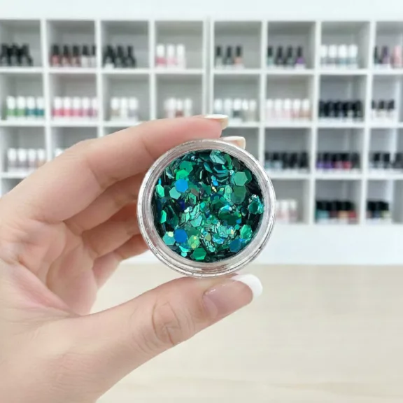 KiviArt Mermaid Mixed Chunky Csillám CM17 - Sellő Kék Glitter Sminkhez