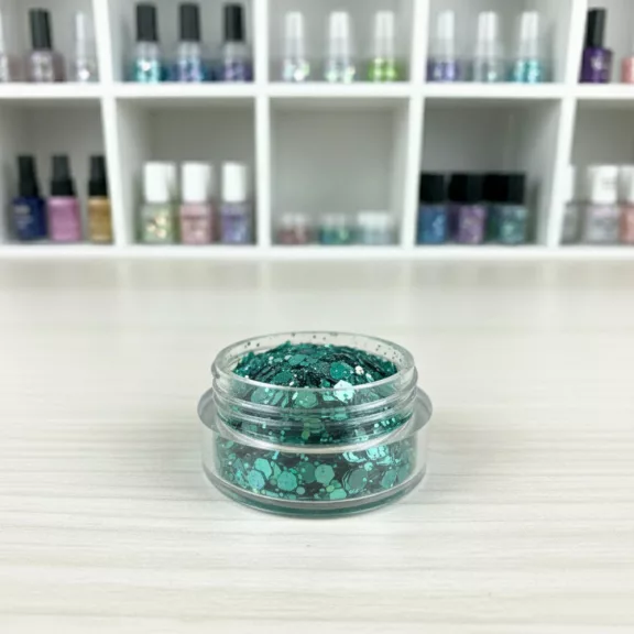 KiviArt Mermaid Mixed Chunky Csillám CM17 - Sellő Kék Glitter Sminkhez
